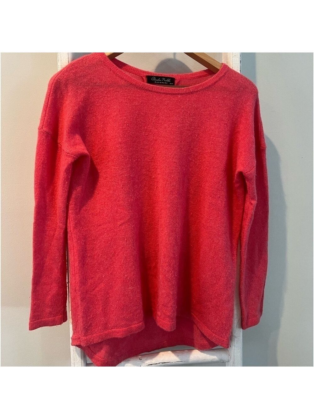 Claudia Nichole soft cashmere crew neck pink coral pullover sweater XS